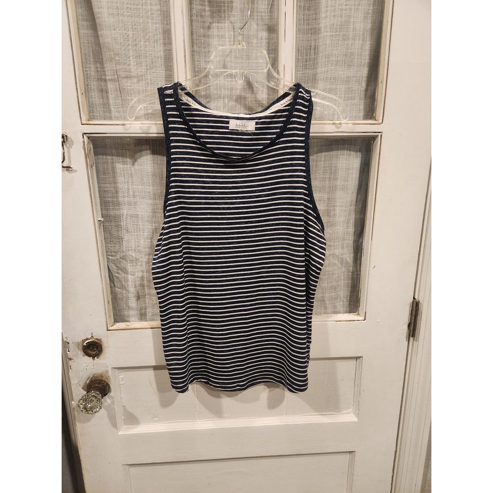 Nicole Miller New York Navy and White‎ Striped Tank Top